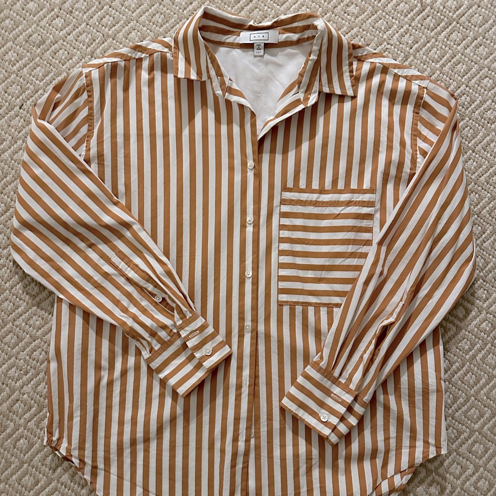 AYR Deep End Mustard Stripe Shirt Size S